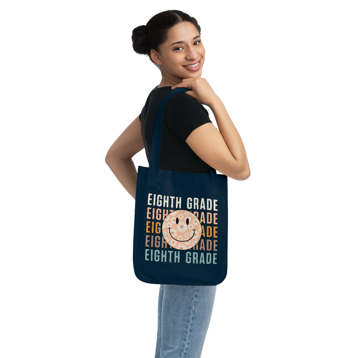 Eight Grade Smiley Face Organic Canvas Tote Bag
