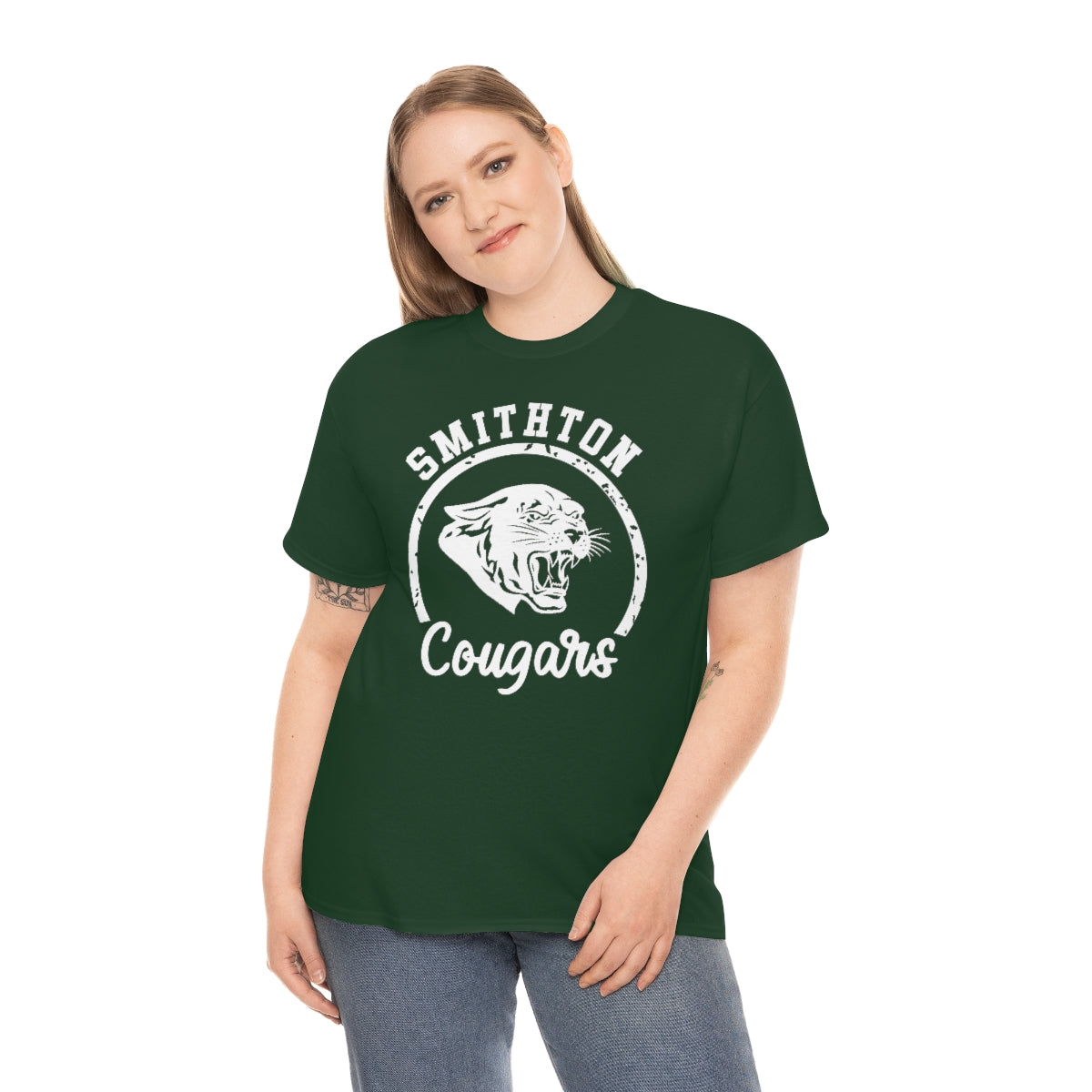Smithton Cougars - White Imprint Unisex Heavy Cotton Tee
