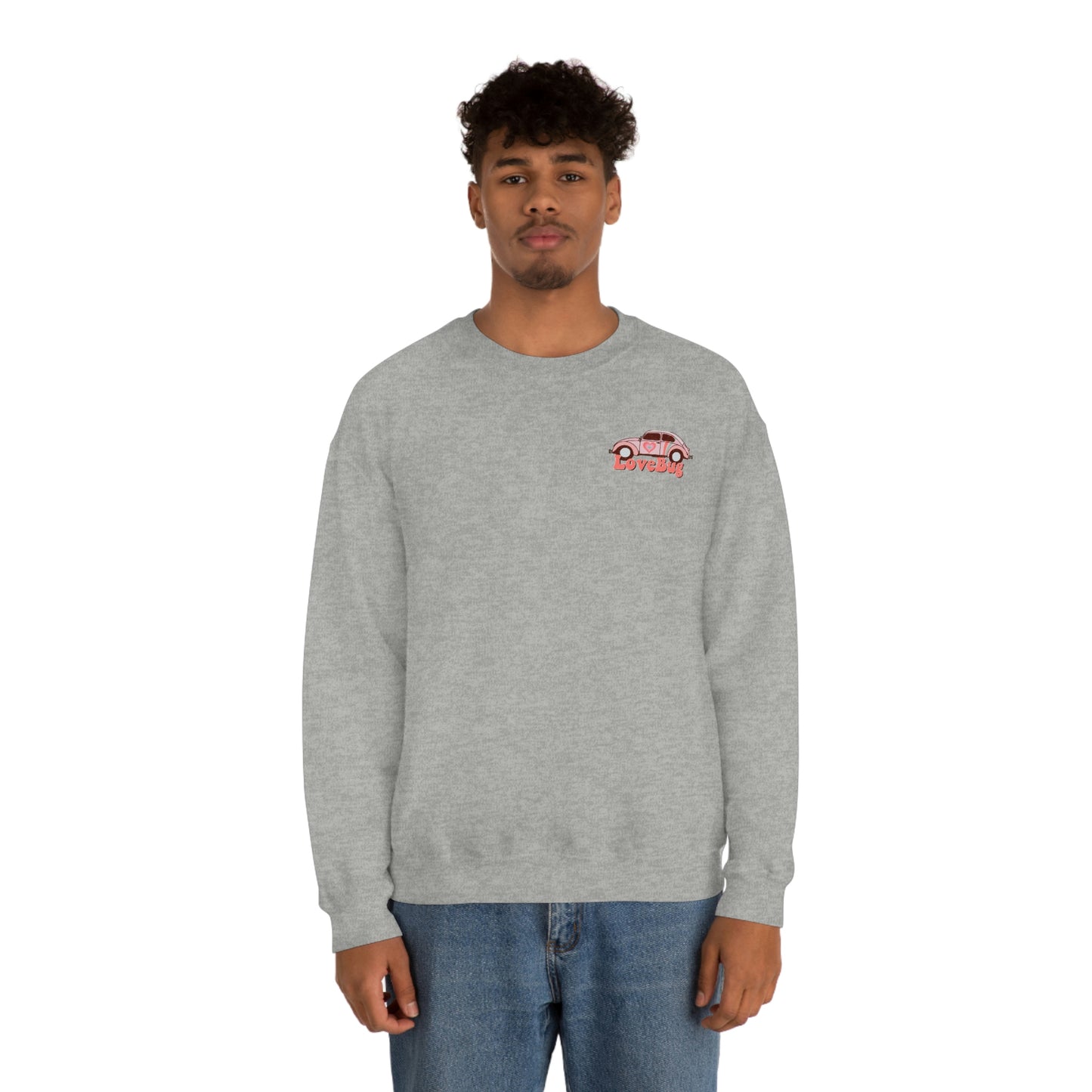 Front and Back Image "Lovebug" Unisex Heavy Blend™ Crewneck Sweatshirt