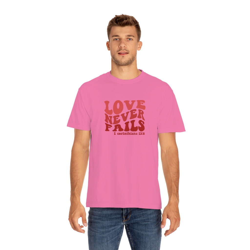 Love Never Fails Unisex Garment-Dyed PREMIUM T-shirt