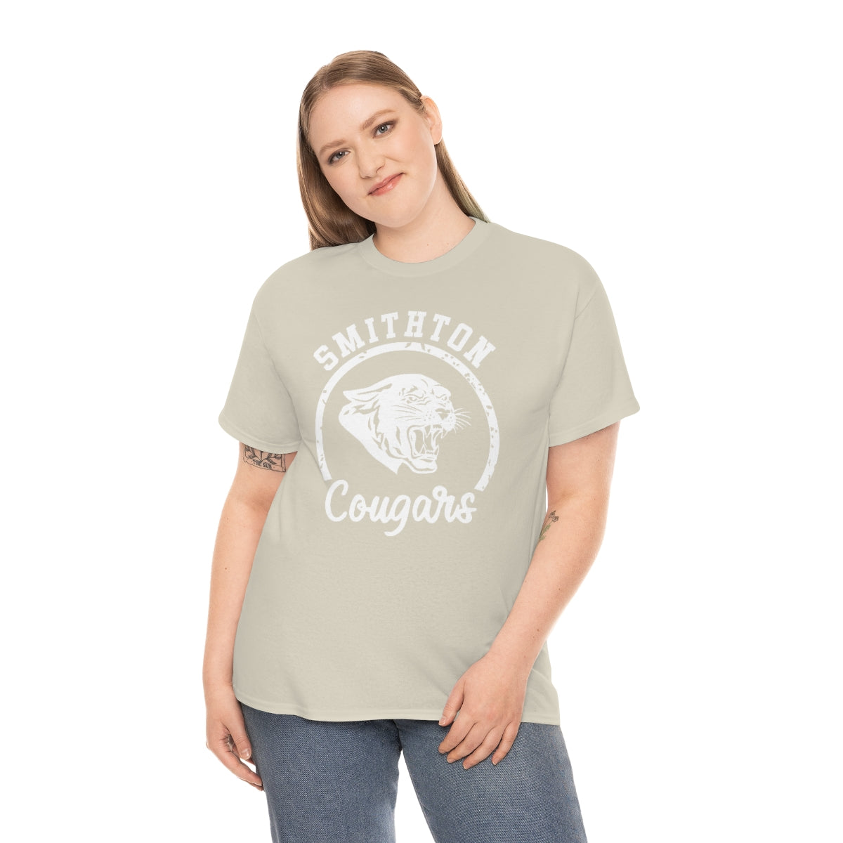 Smithton Cougars - White Imprint Unisex Heavy Cotton Tee