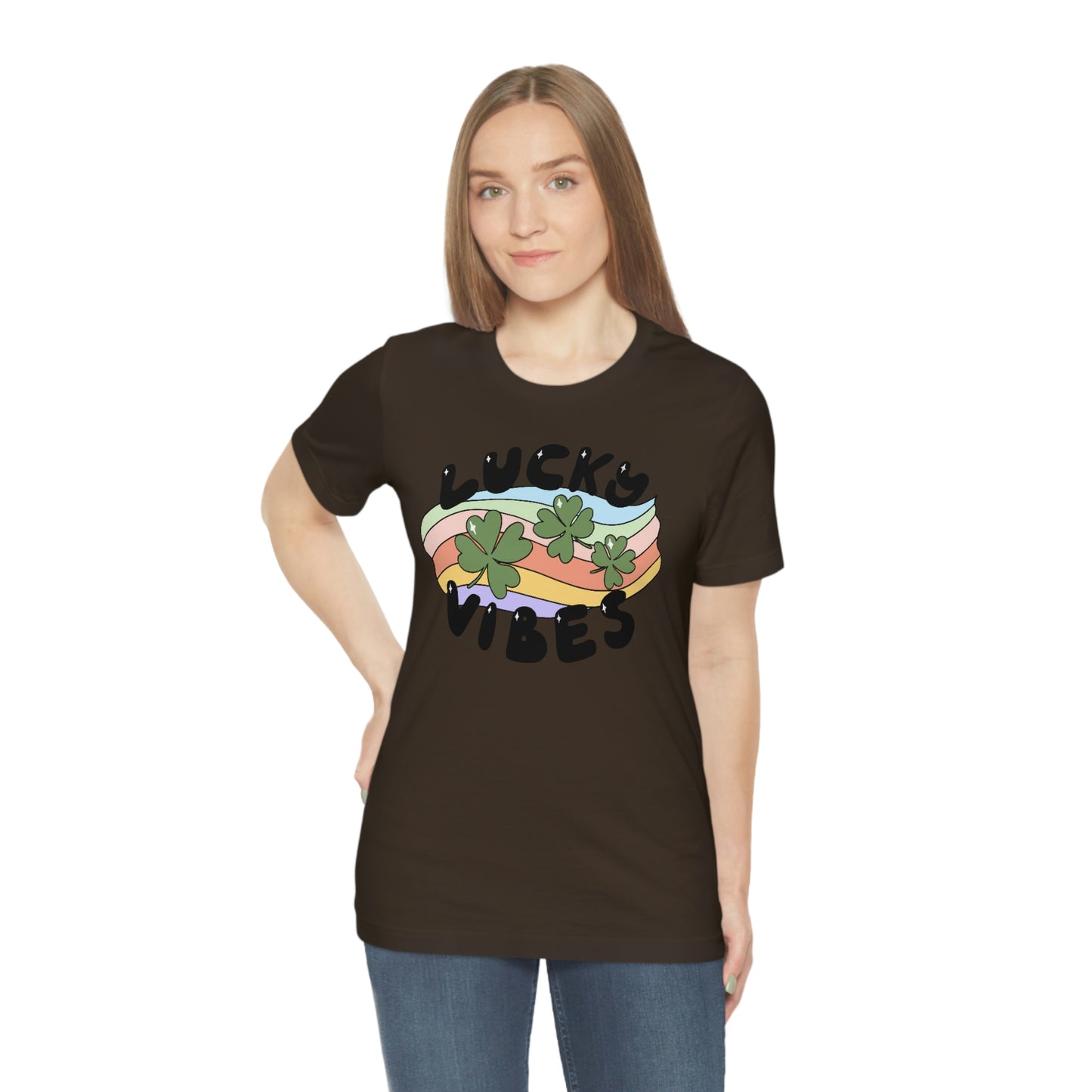 St. Patrick's Day "Lucky Vibes" Unisex Jersey Short Sleeve Tee