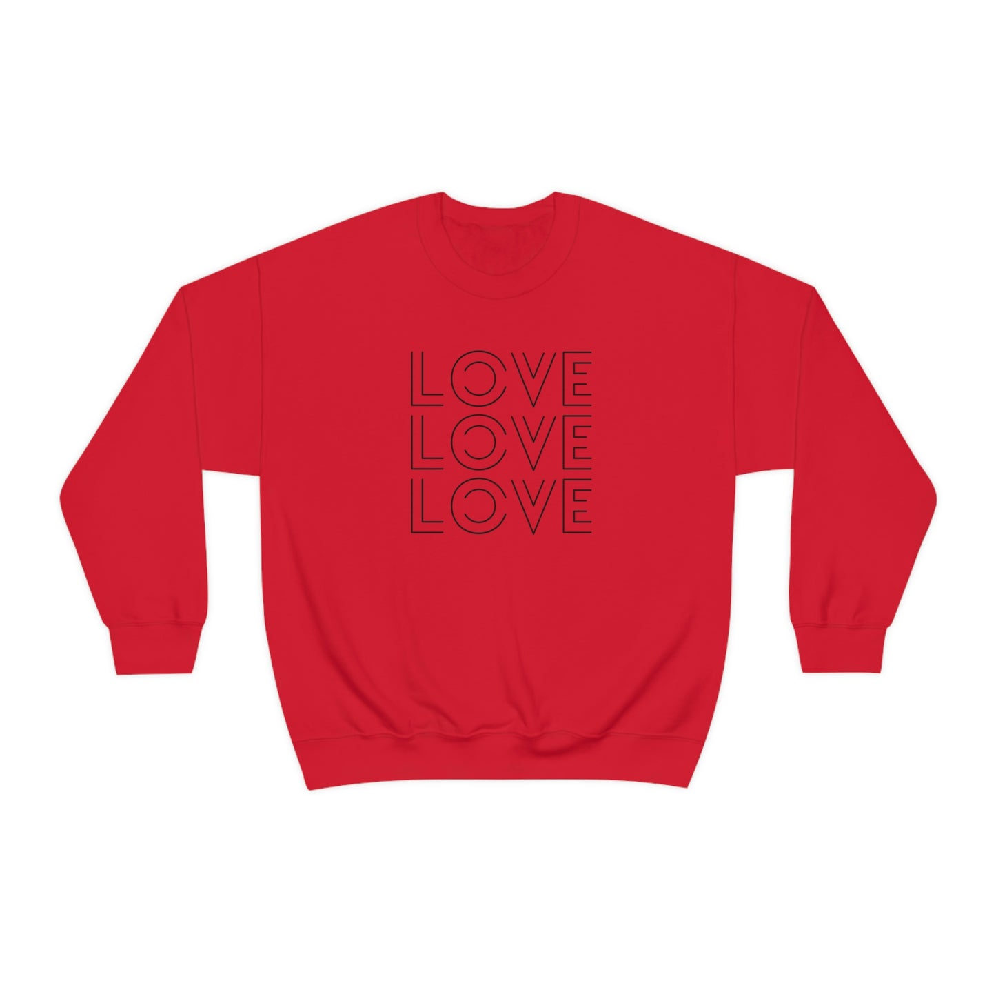 "Love Love Love" Black Print Unisex Heavy Blend™ Crewneck Sweatshirt