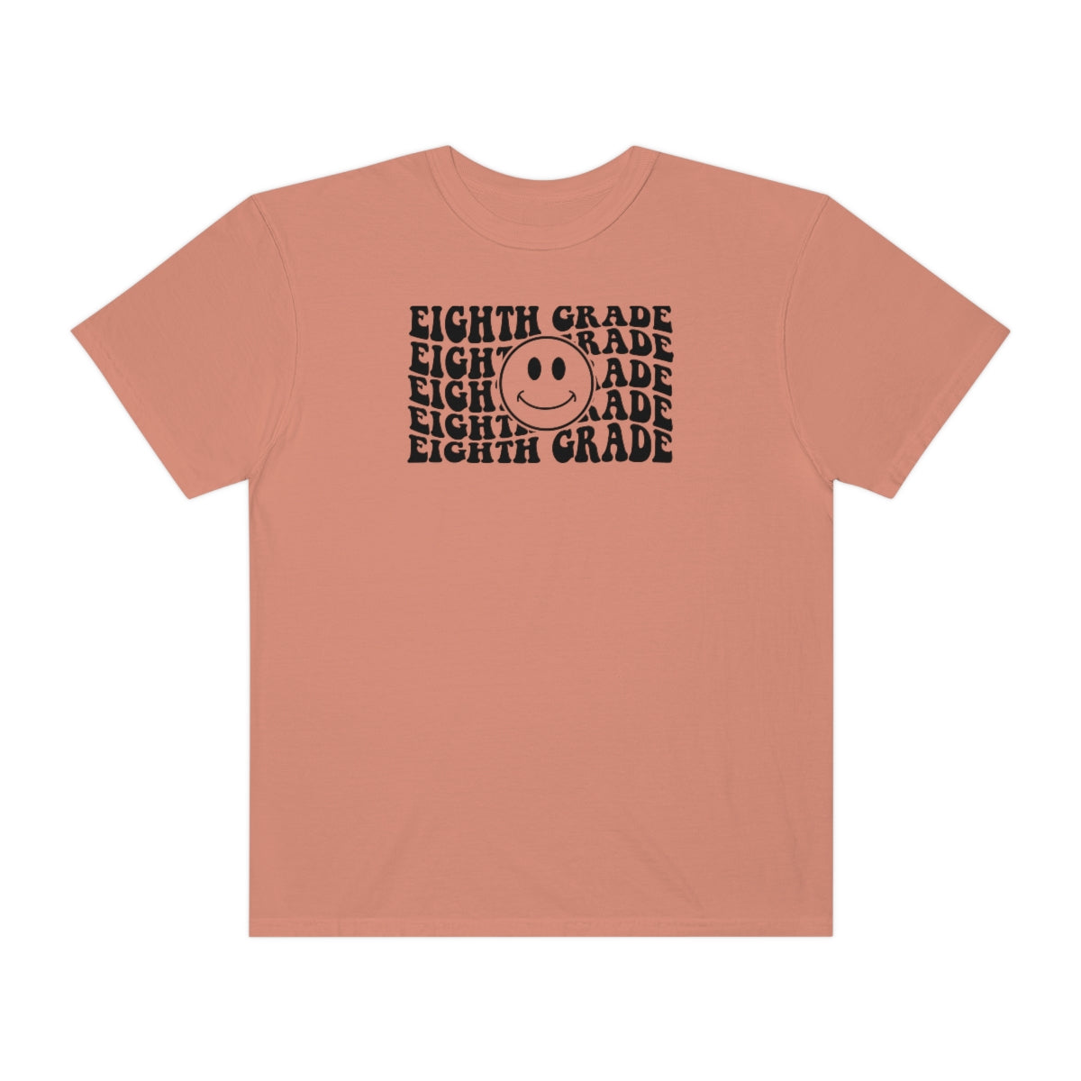 8th Grade Smiley Face Black Print Unisex Garment-Dyed PREMIUM T-shirt