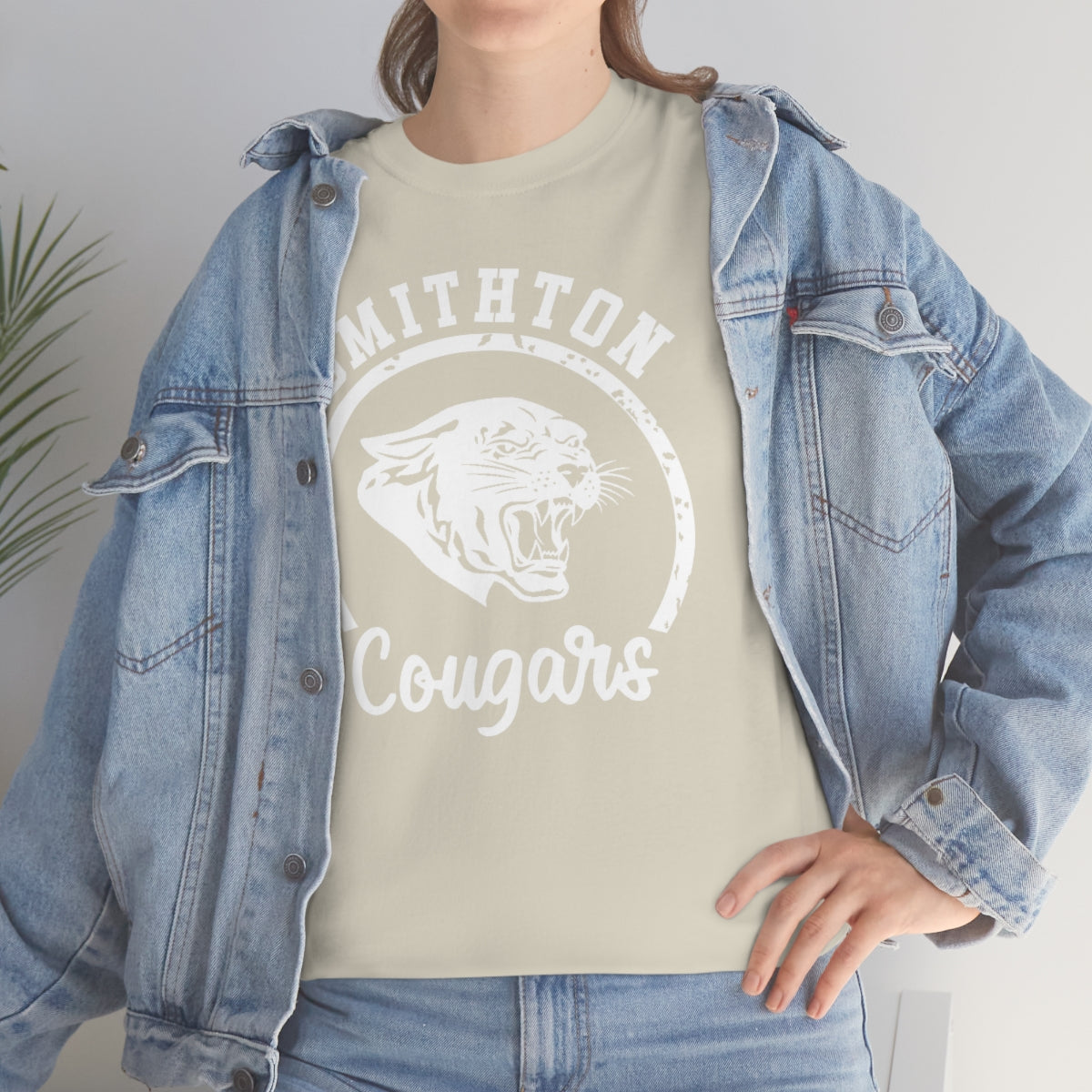 Smithton Cougars - White Imprint Unisex Heavy Cotton Tee