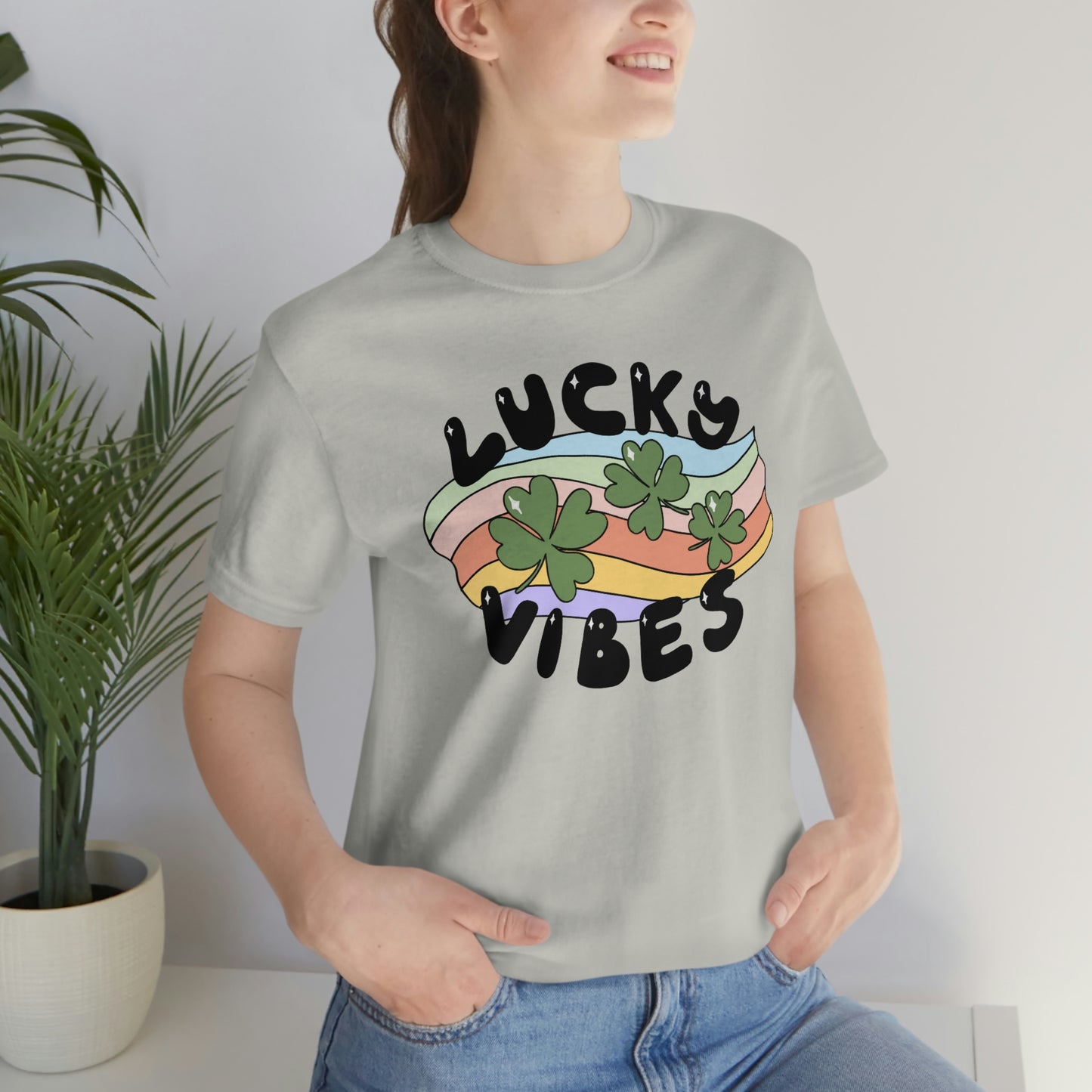 St. Patrick's Day "Lucky Vibes" Unisex Jersey Short Sleeve Tee