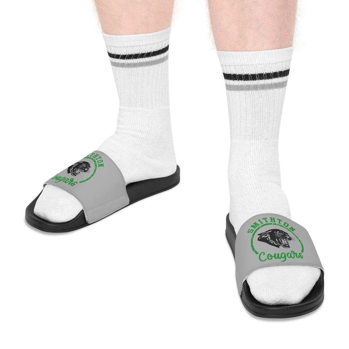 Gray Smithton Cougars Men's Slide Sandals