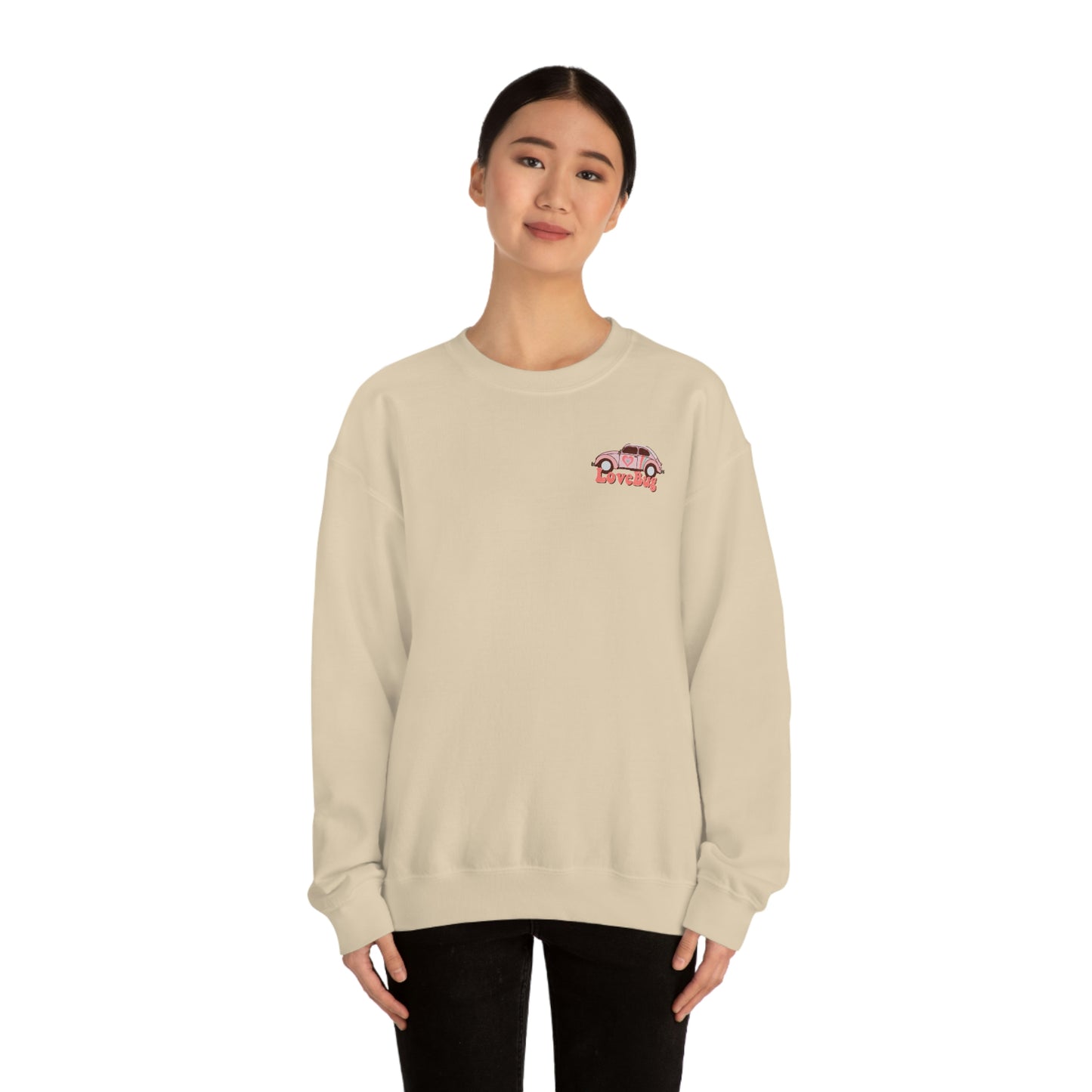 Front and Back Image "Lovebug" Unisex Heavy Blend™ Crewneck Sweatshirt