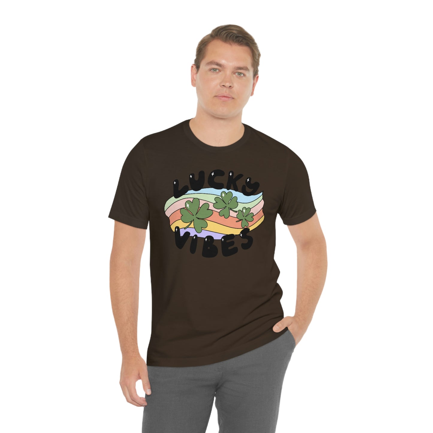 St. Patrick's Day "Lucky Vibes" Unisex Jersey Short Sleeve Tee