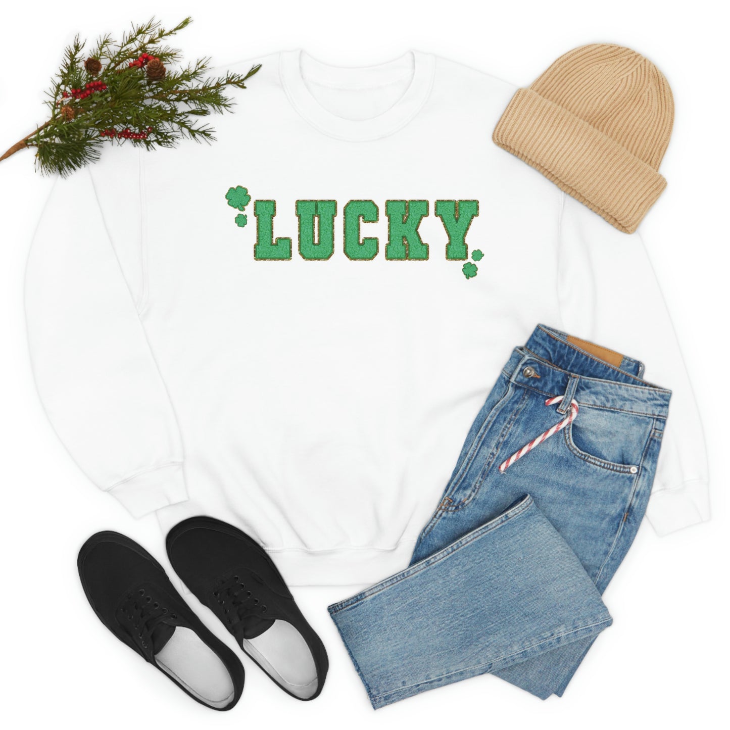 St. Patrick's Day "Lucky" Design Unisex Heavy Blend Crewneck Sweatshirt