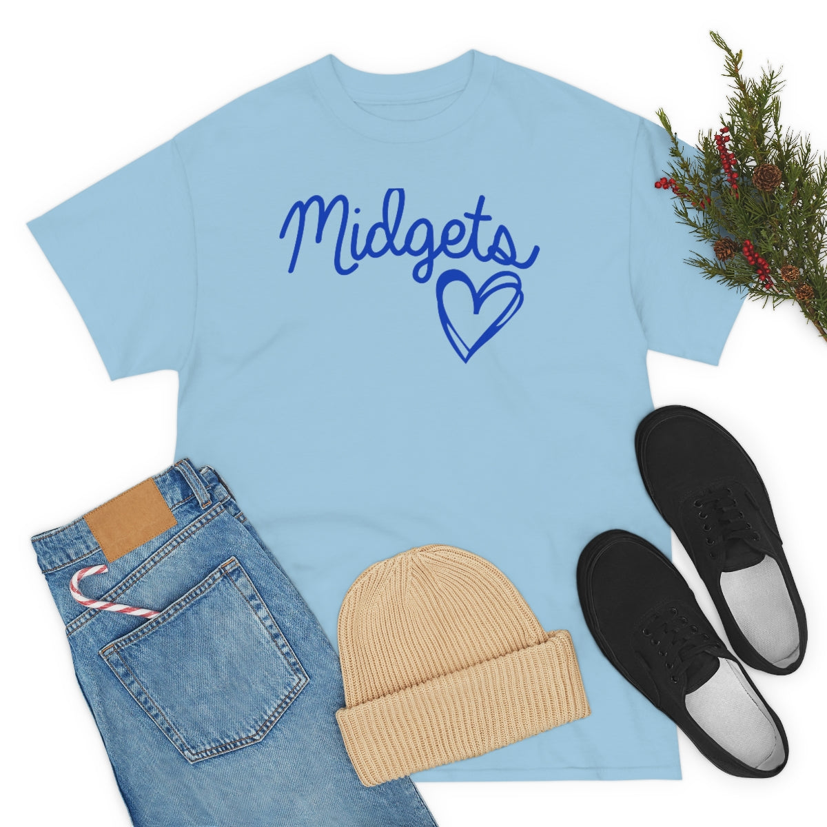 Midget Blue Heart Unisex Heavy Cotton Tee