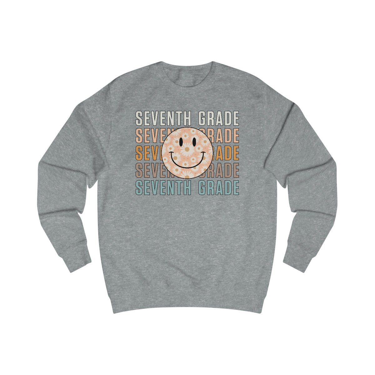 7th Grade Warm Colors Smiley Face Unisex Heavy Blend™ Crewneck Sweatshirt