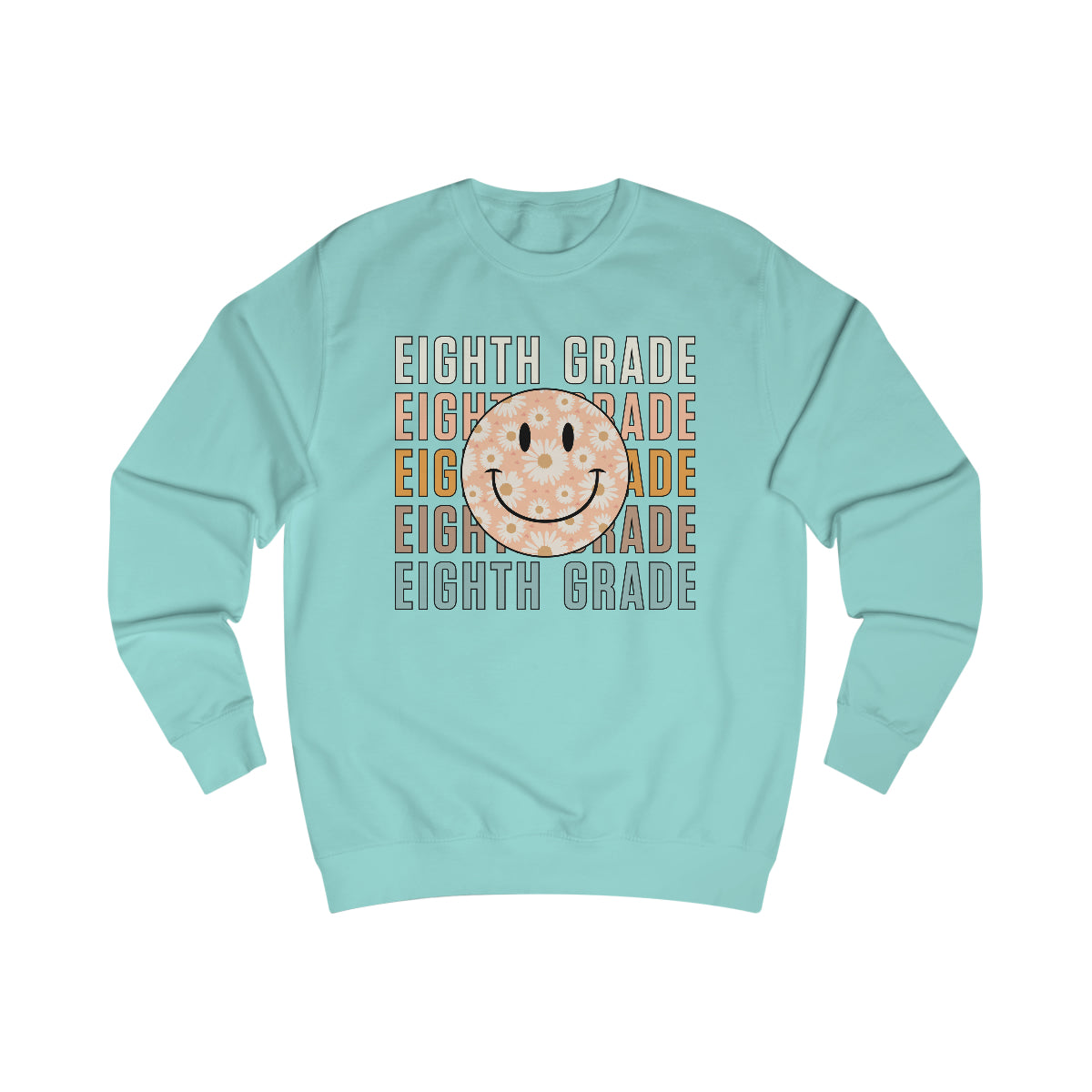 8th Grade Warm Colors Smiley Face Unisex Heavy Blend™ Crewneck Sweatshirt