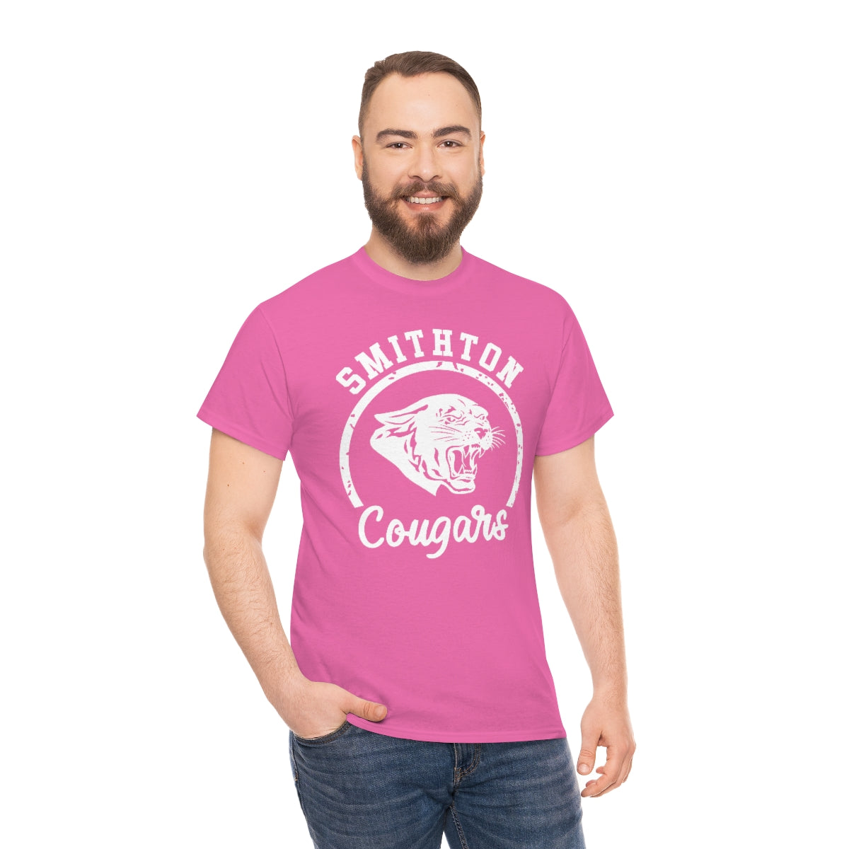 Smithton Cougars - White Imprint Unisex Heavy Cotton Tee