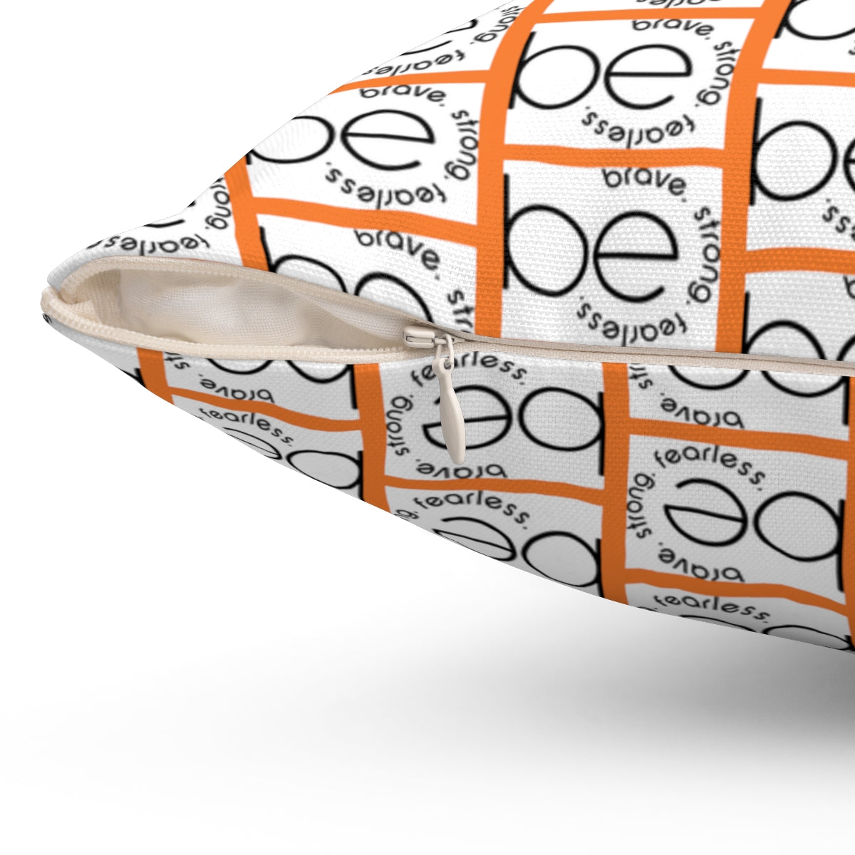 Orange BE ORIGINAL Pattern Spun Polyester Square Pillow