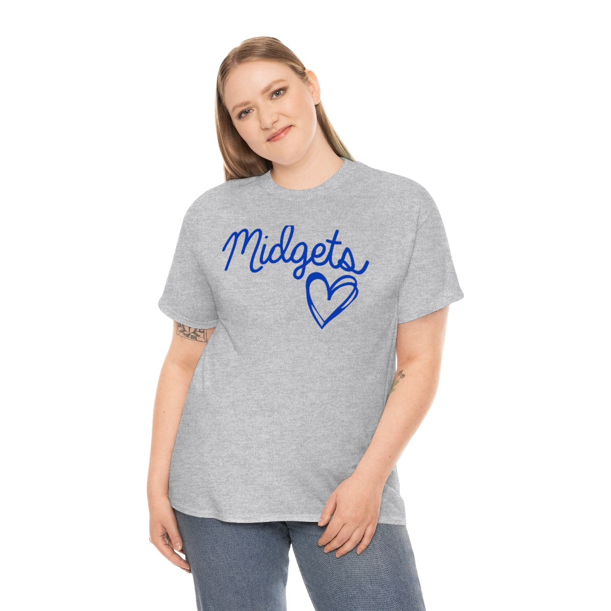 Midget Blue Heart Unisex Heavy Cotton Tee