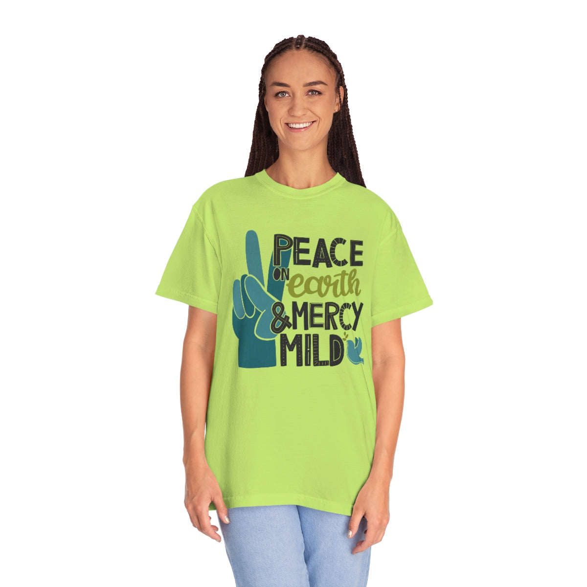 Peace on Earth and Mercy Mild Unisex Garment-Dyed Comfort Colors PREMIUM T-shirt