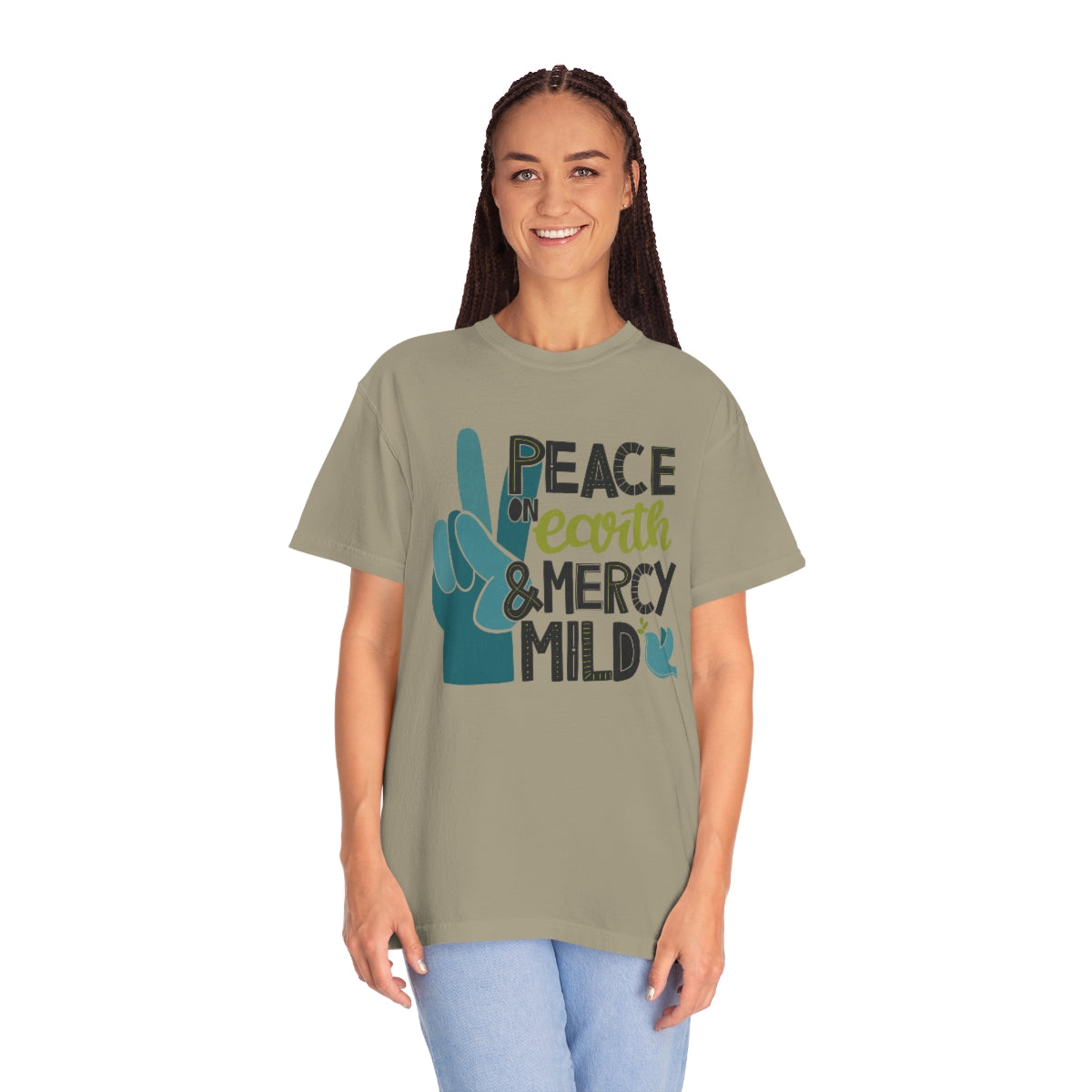 Peace on Earth and Mercy Mild Unisex Garment-Dyed Comfort Colors PREMIUM T-shirt