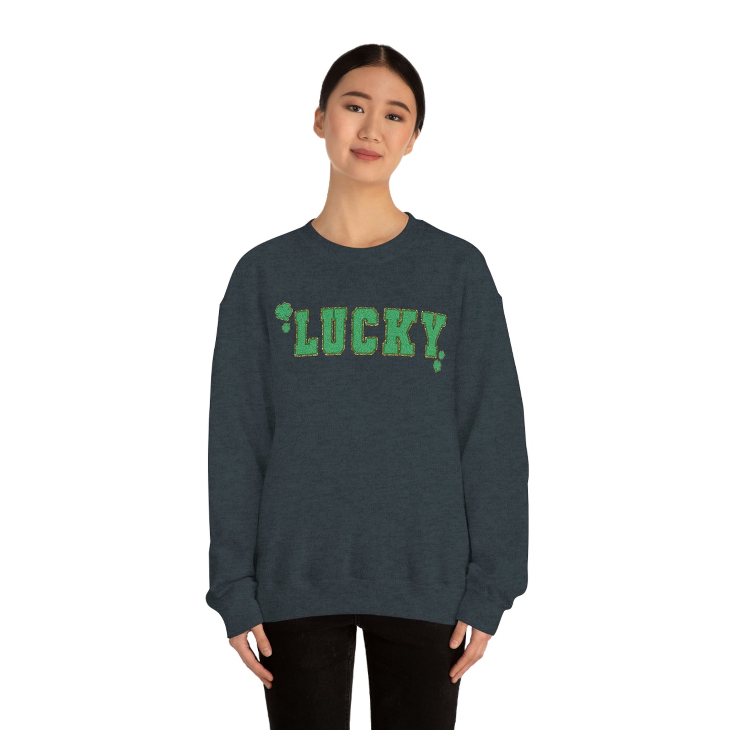 St. Patrick's Day "Lucky" Design Unisex Heavy Blend Crewneck Sweatshirt