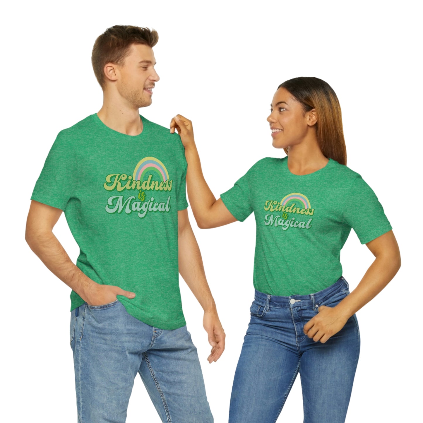 St. Patrick's Day "Kindness is Magical" - Front Side Only Unisex Jersey Short Sleeve Tee