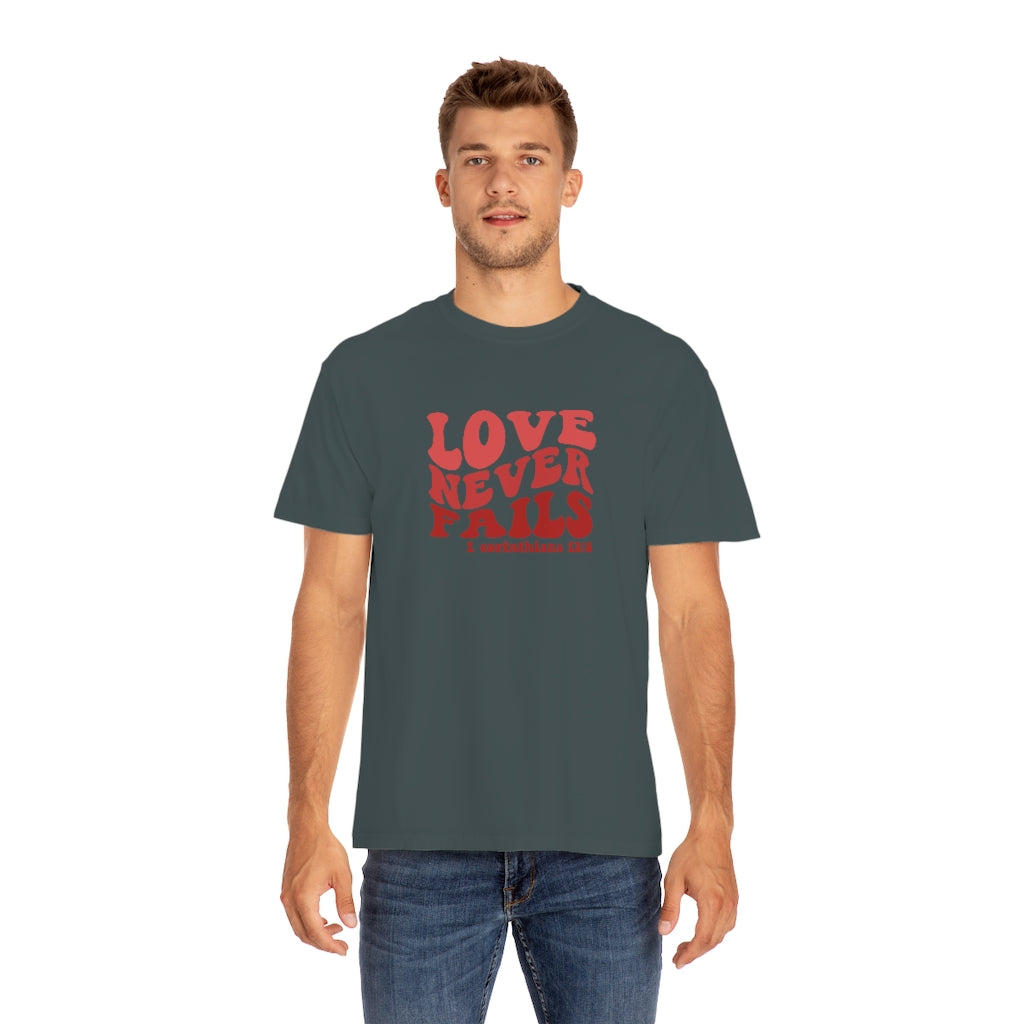 Love Never Fails Unisex Garment-Dyed PREMIUM T-shirt