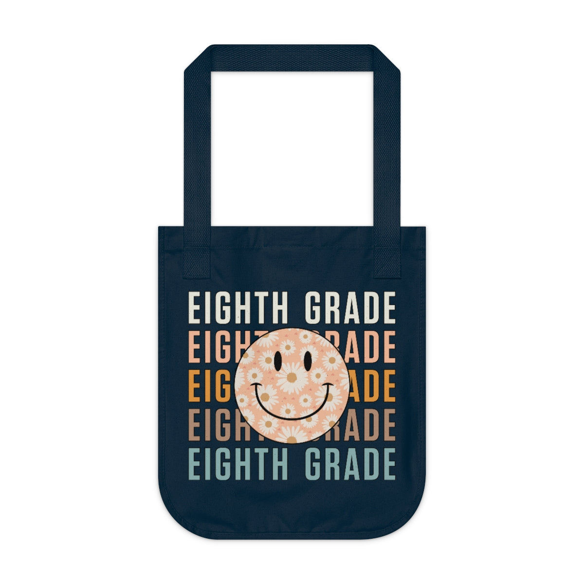 Eight Grade Smiley Face Organic Canvas Tote Bag