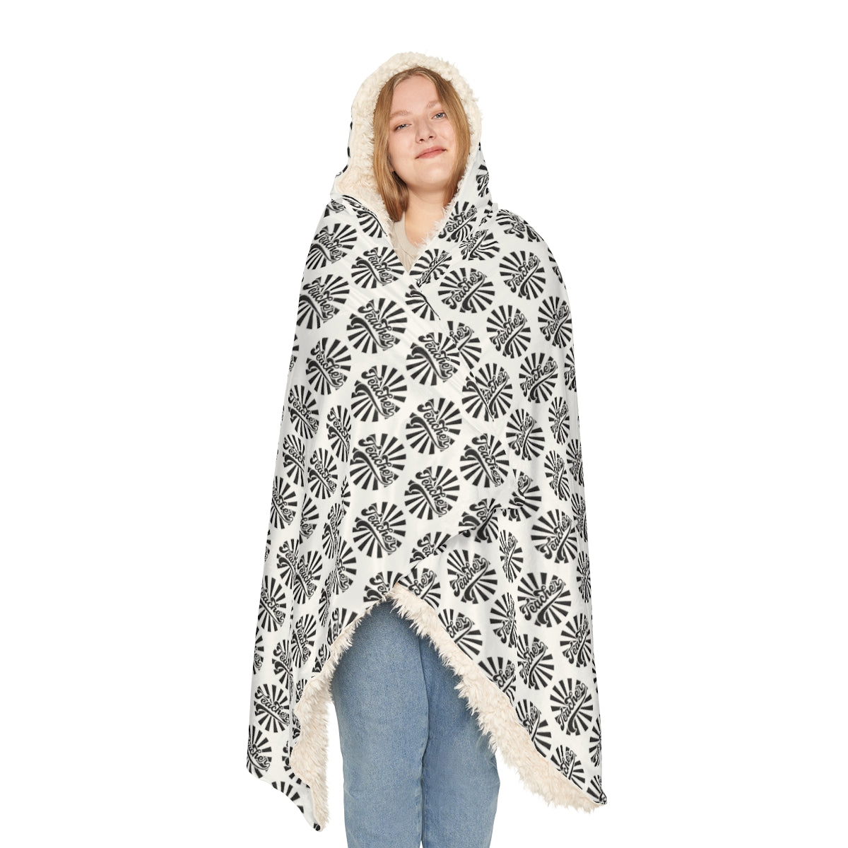 White " Teacher" Snuggle Blanket