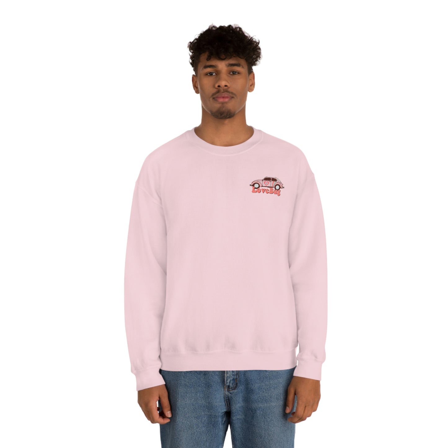 Front and Back Image "Lovebug" Unisex Heavy Blend™ Crewneck Sweatshirt