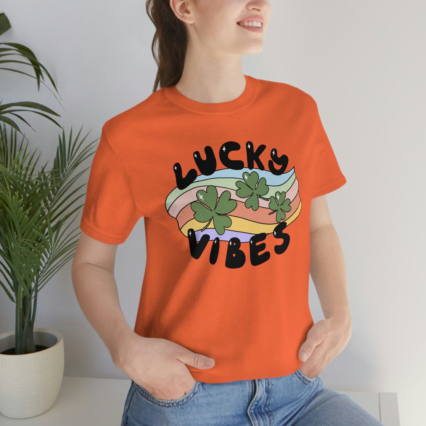 St. Patrick's Day "Lucky Vibes" Unisex Jersey Short Sleeve Tee