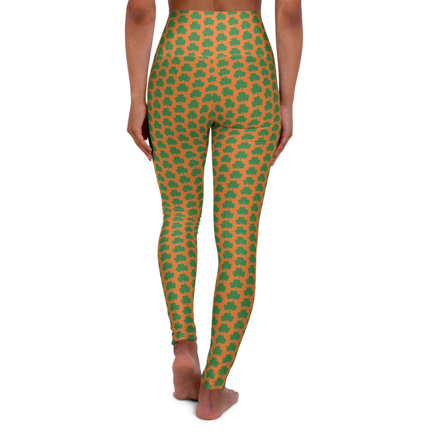 St. Patrick's Day Shamrock Pattern High Waisted Yoga Leggings