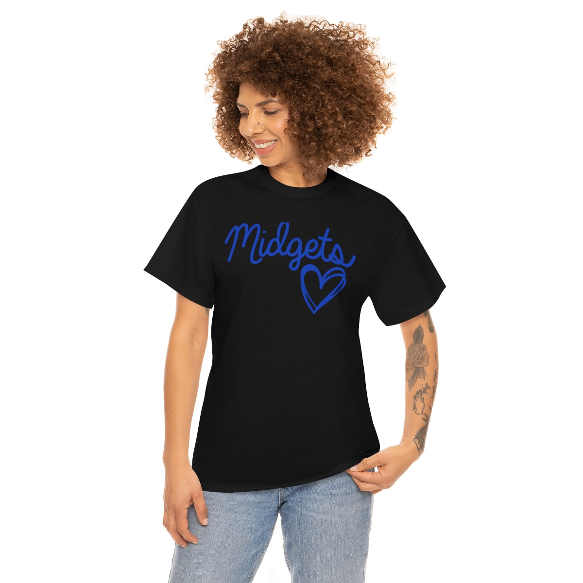 Midget Blue Heart Unisex Heavy Cotton Tee