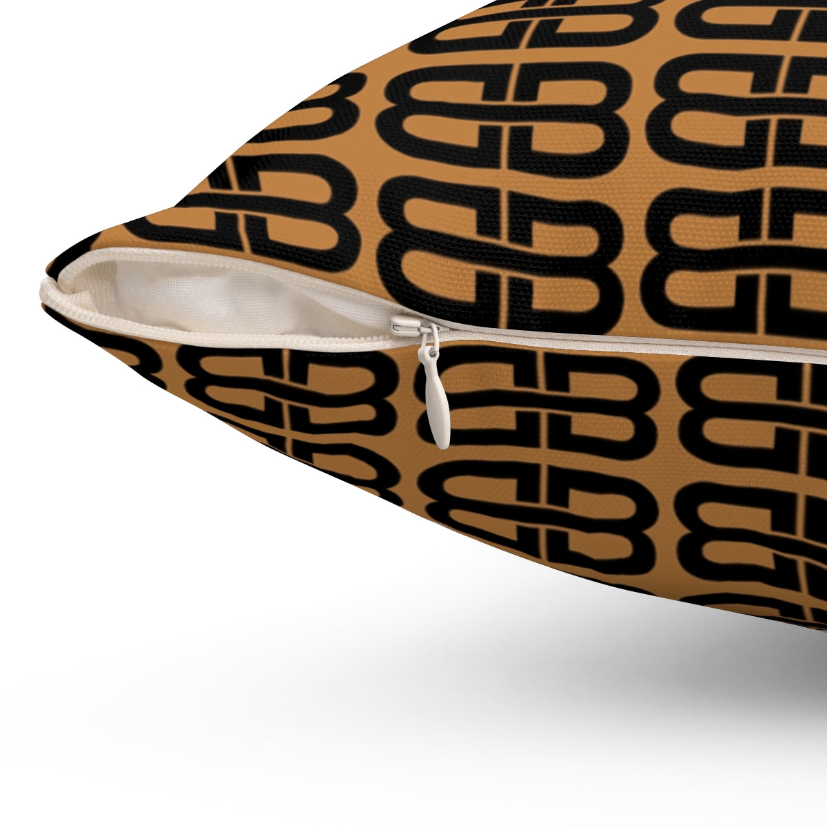 Light Brown Bhava Brand Pattern Square Pillow