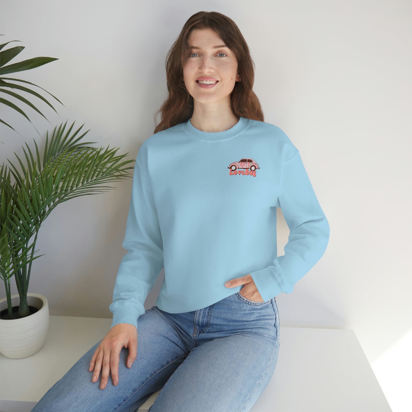 Front and Back Image "Lovebug" Unisex Heavy Blend™ Crewneck Sweatshirt