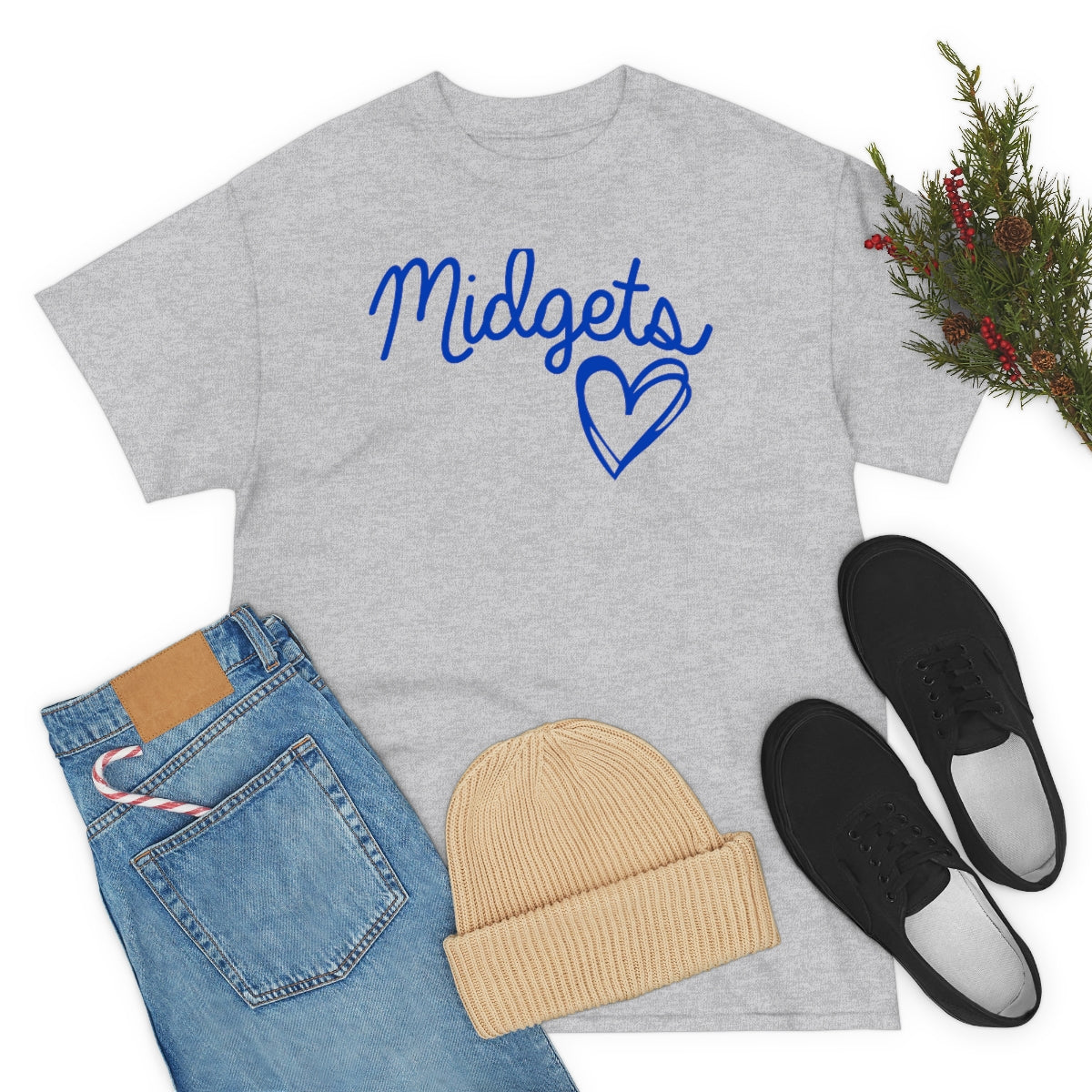 Midget Blue Heart Unisex Heavy Cotton Tee