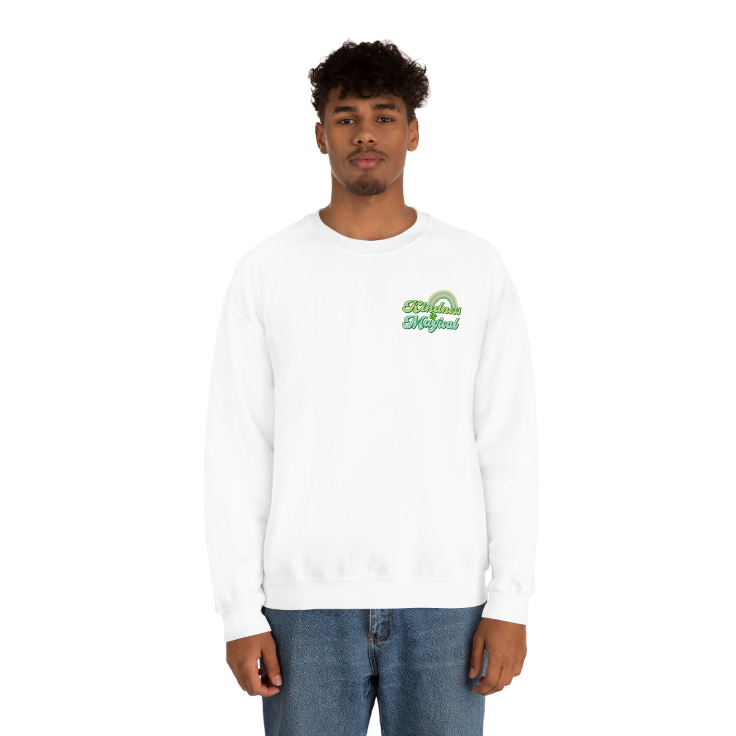 St. Patrick's Day "Kindness is Magical" Front and Back Design Unisex Heavy Blend Crewneck Sweatshirt