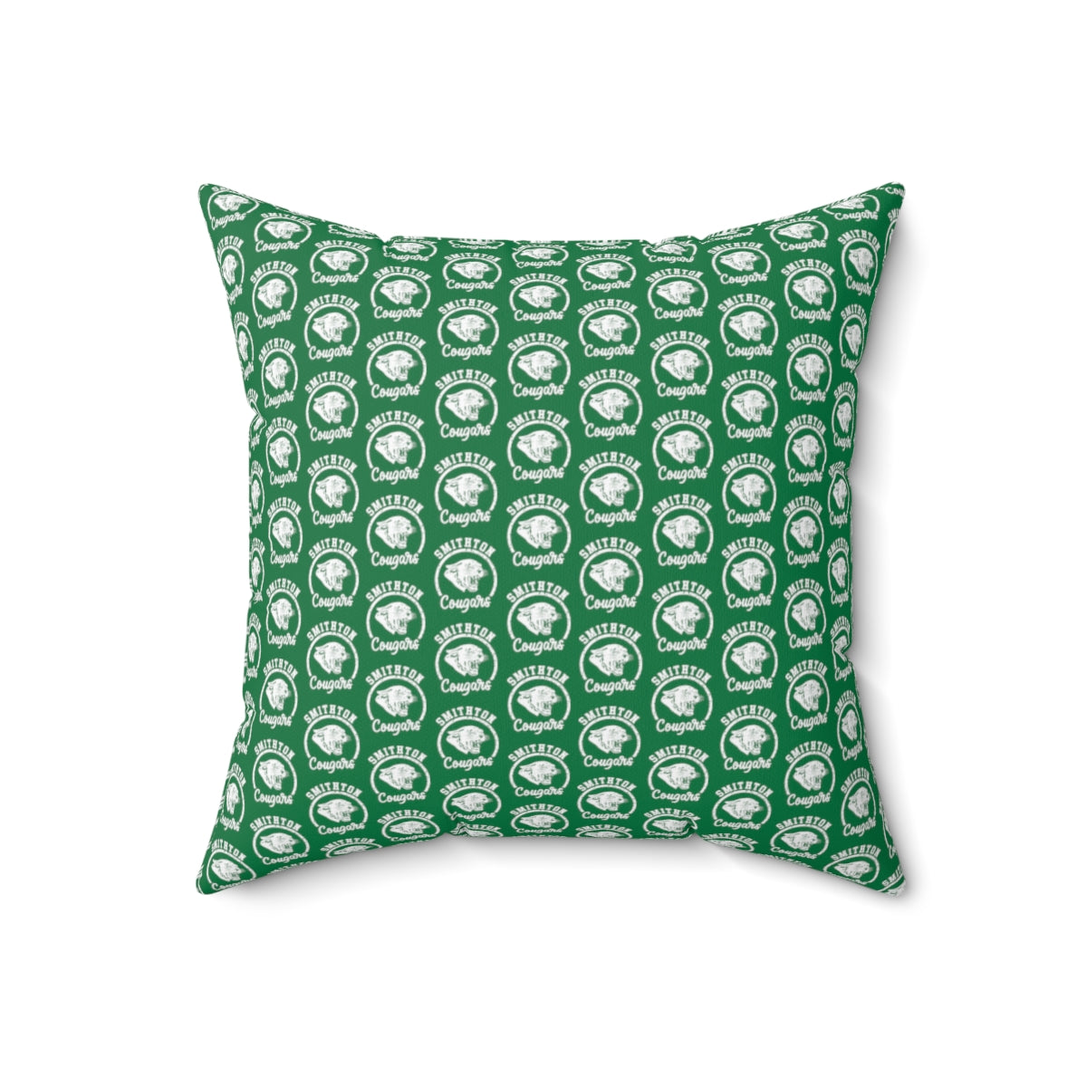 Green Smithton Cougars Pattern Spun Polyester Square Pillow