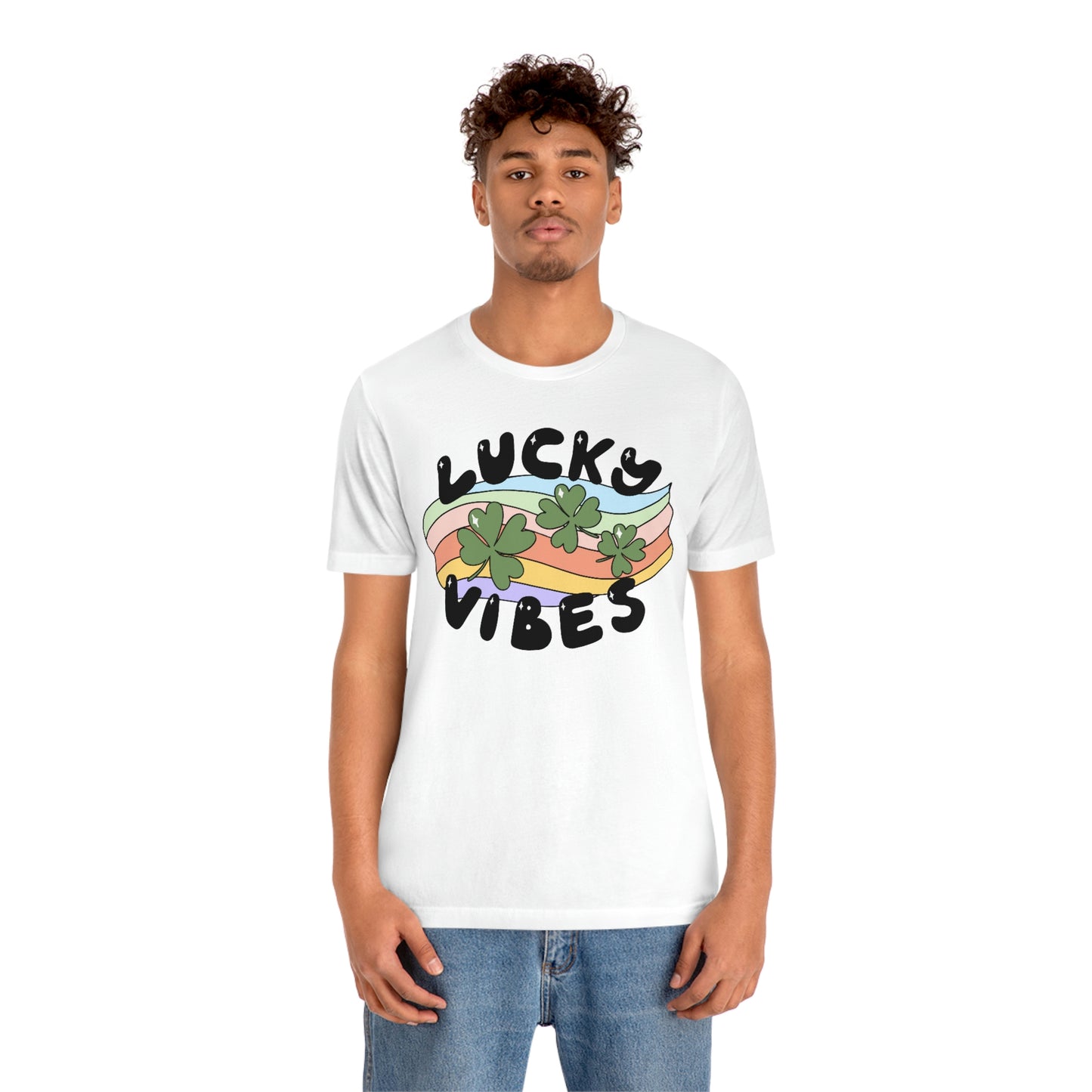 St. Patrick's Day "Lucky Vibes" Unisex Jersey Short Sleeve Tee