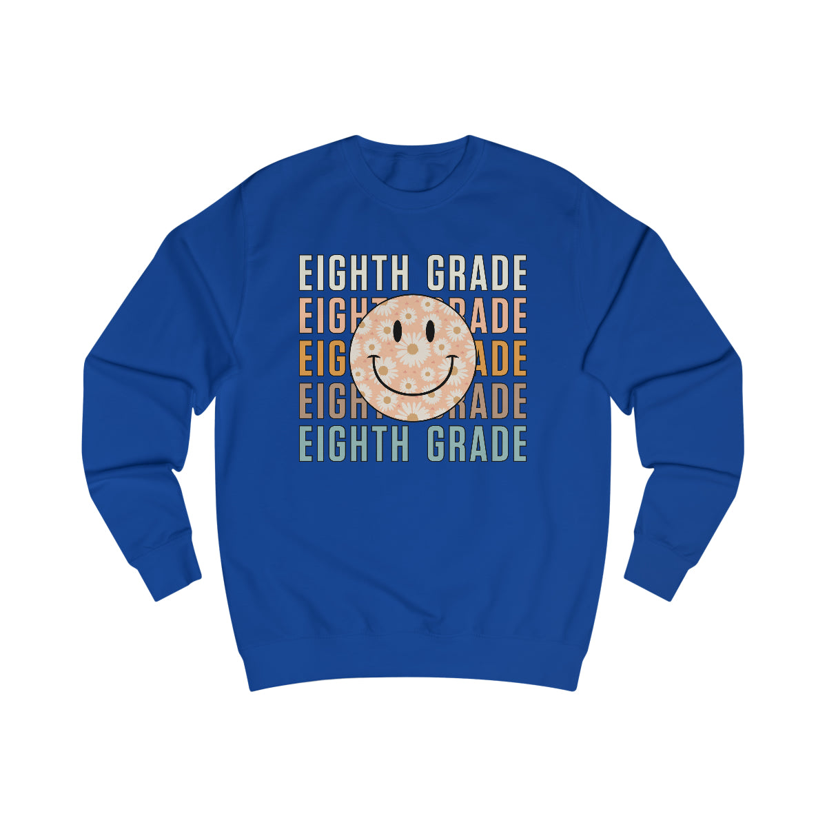 8th Grade Warm Colors Smiley Face Unisex Heavy Blend™ Crewneck Sweatshirt
