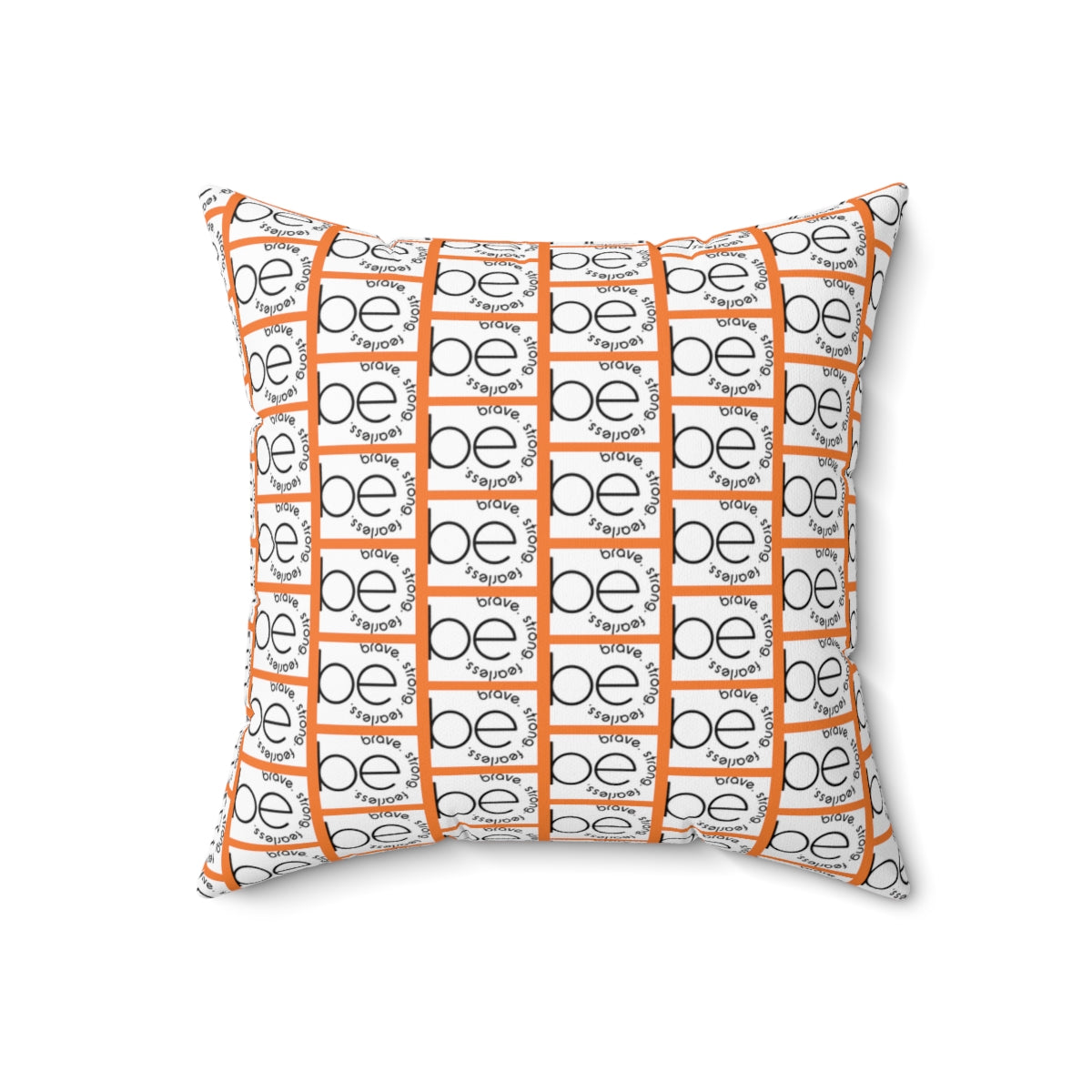 Orange BE ORIGINAL Pattern Spun Polyester Square Pillow