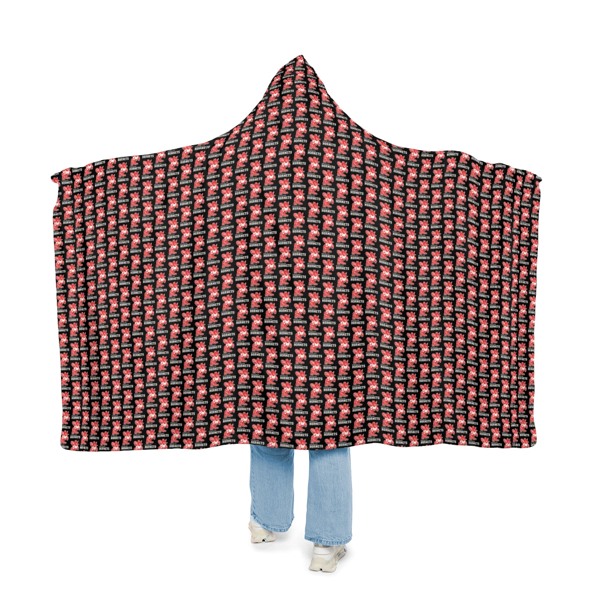 Black Freeburg Hornet with words Snuggle Blanket