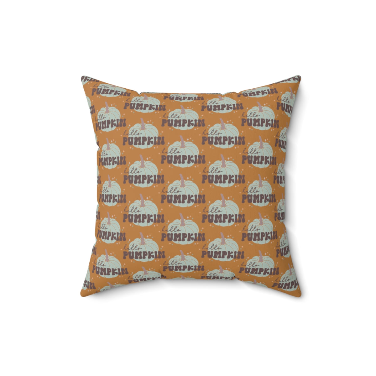 Light Pumpkin Hello Pumpkin Spun Polyester Square Pillow