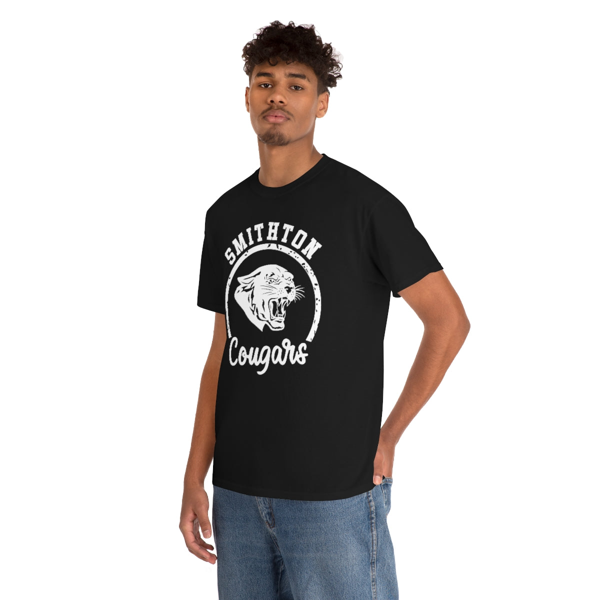 Smithton Cougars - White Imprint Unisex Heavy Cotton Tee