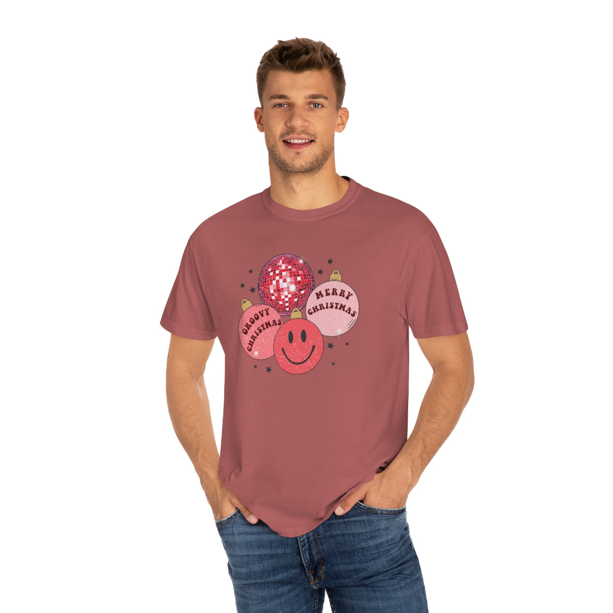 Groovy Christmas Unisex Garment-Dyed Comfort Colors PREMIUM T-shirt