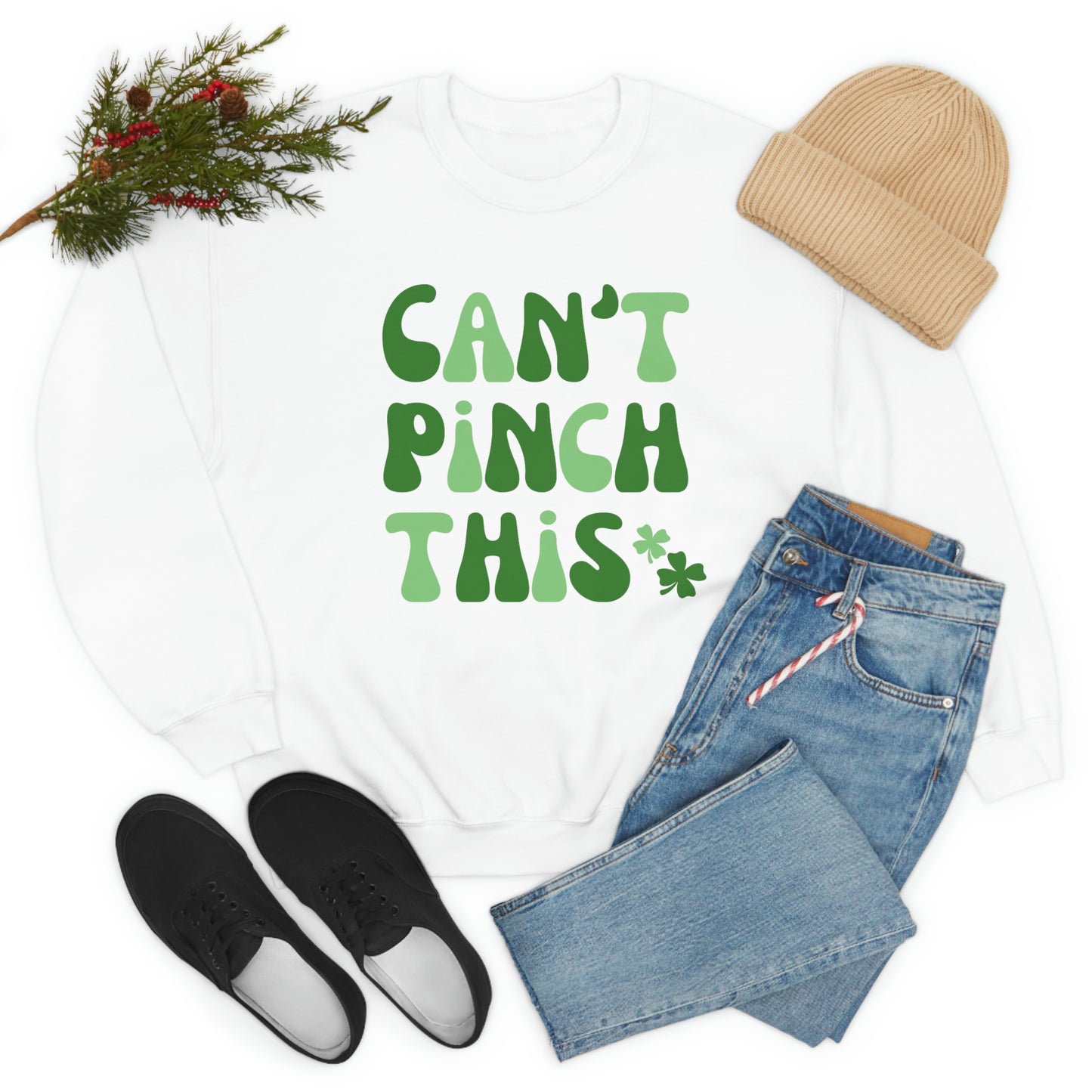 St. Patrick's Day "Can't Pinch This" Design Unisex Heavy Blend Crewneck Sweatshirt