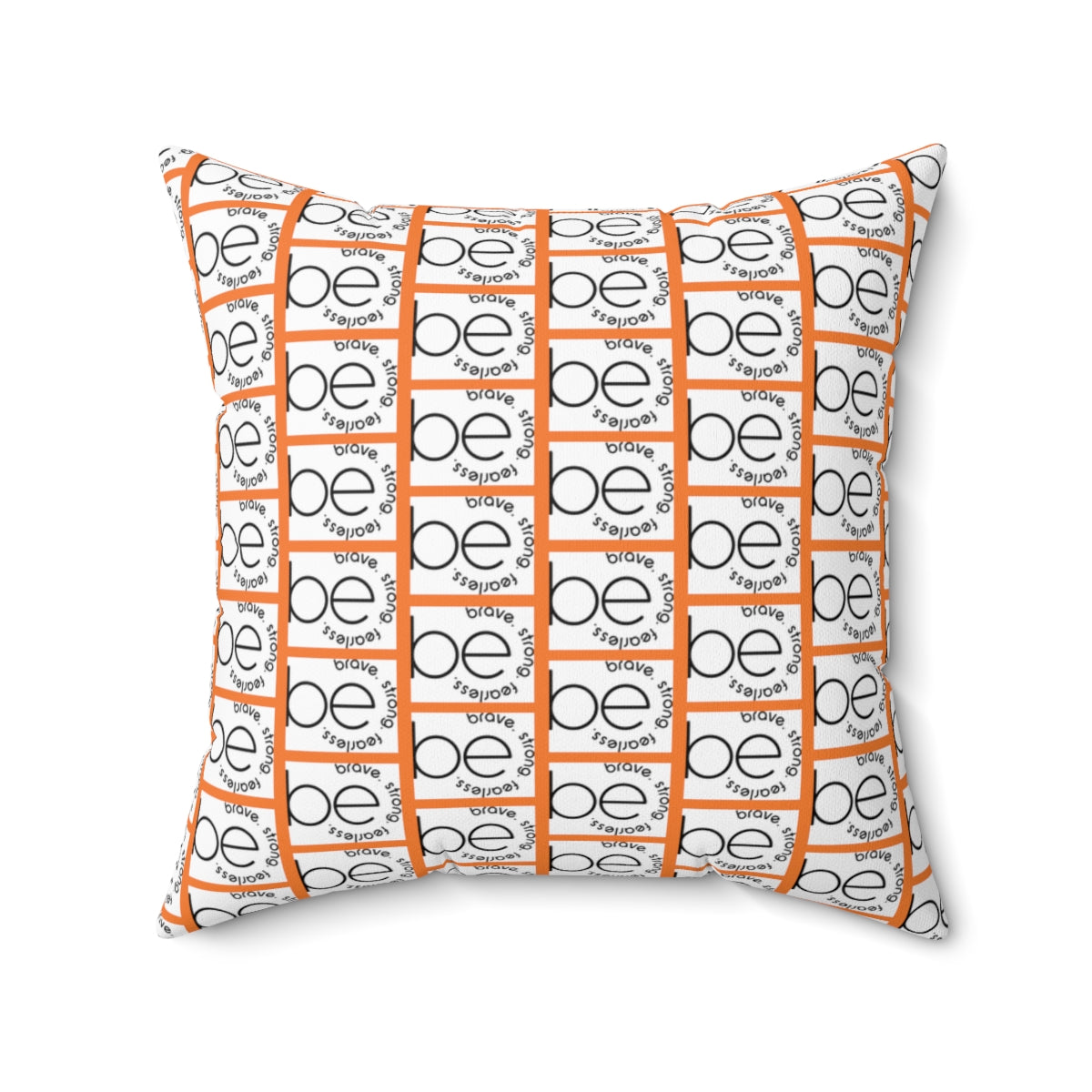 Orange BE ORIGINAL Pattern Spun Polyester Square Pillow