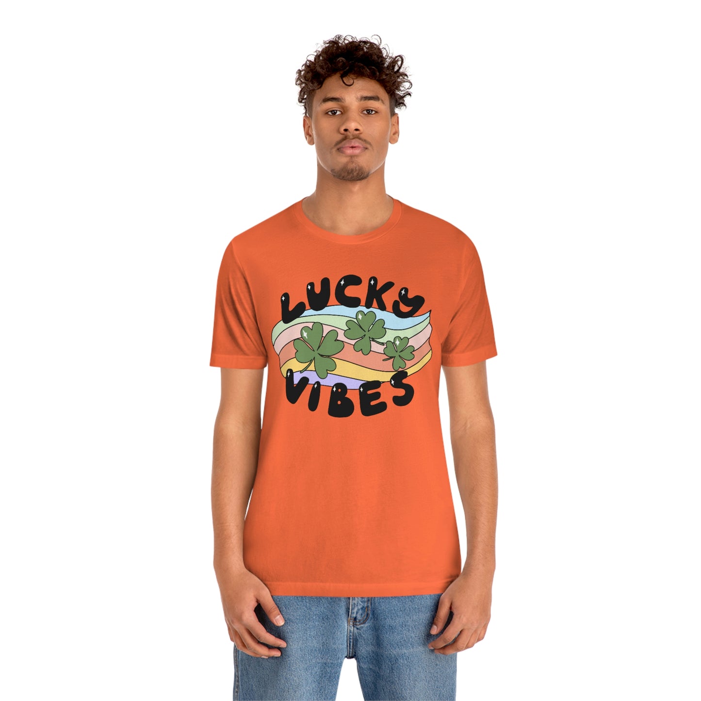 St. Patrick's Day "Lucky Vibes" Unisex Jersey Short Sleeve Tee