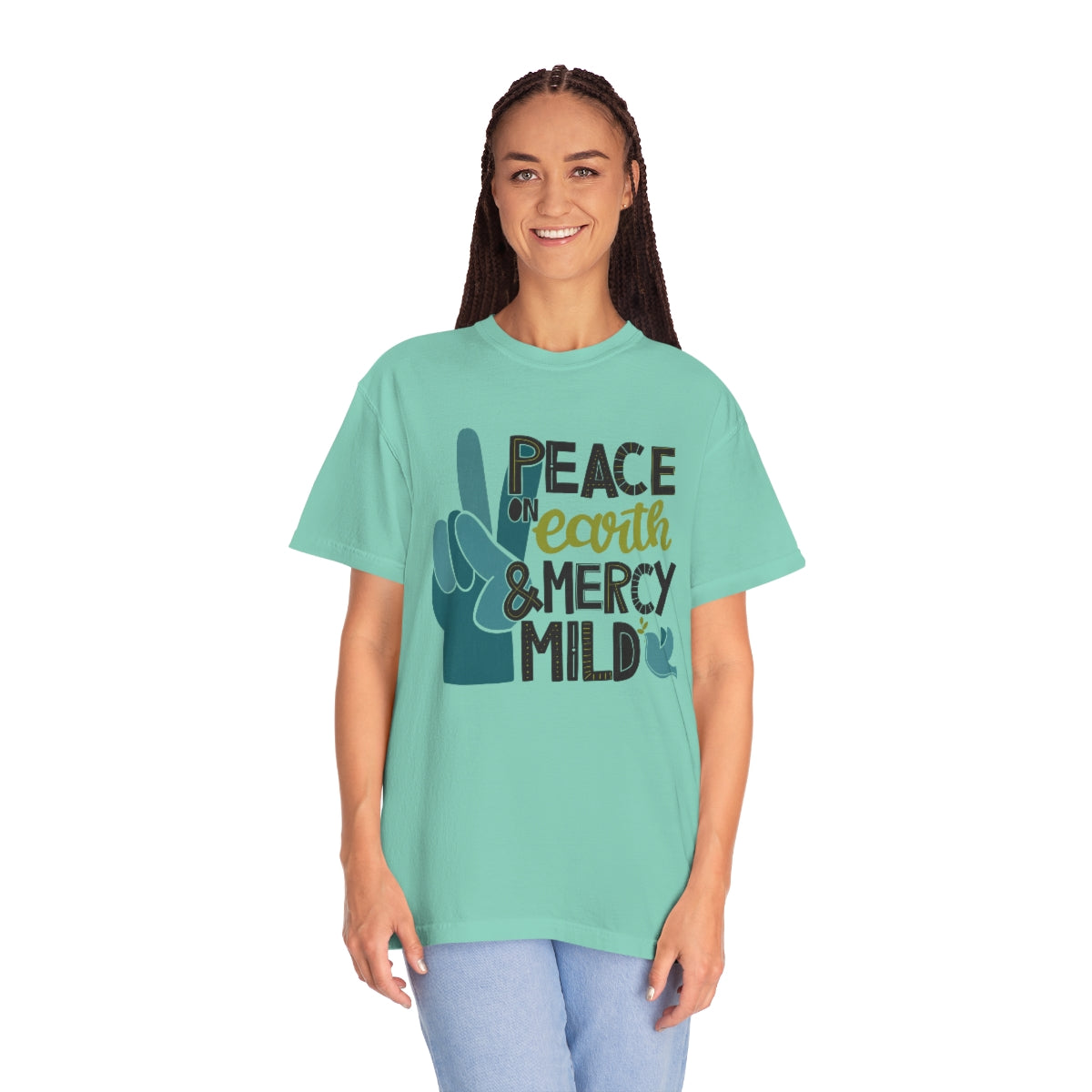 Peace on Earth and Mercy Mild Unisex Garment-Dyed Comfort Colors PREMIUM T-shirt