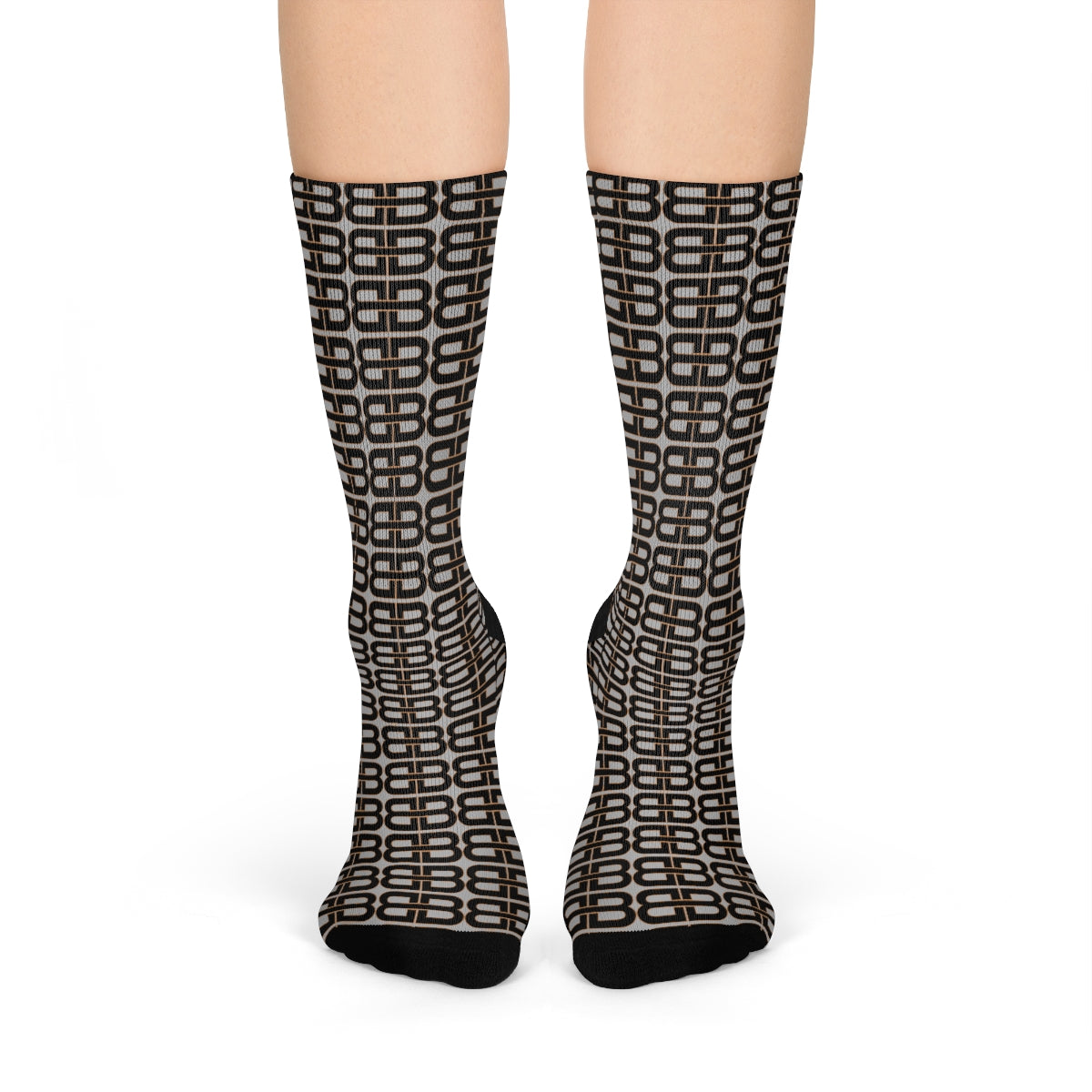 Light Gray Bhava Brand Pattern Crew Socks