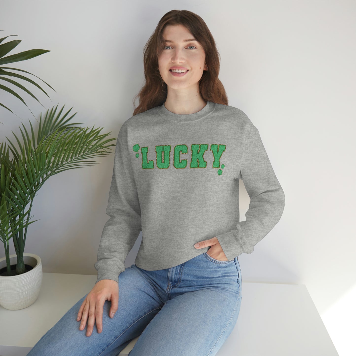 St. Patrick's Day "Lucky" Design Unisex Heavy Blend Crewneck Sweatshirt