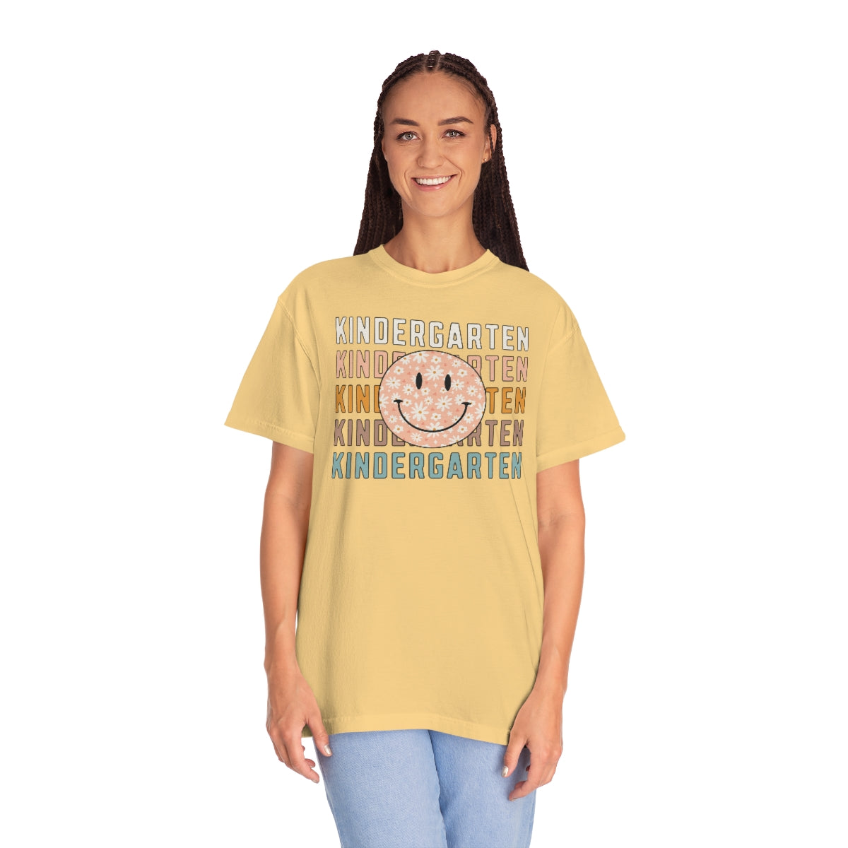 Kindergarten Smiley Face Warm Colors Unisex Garment-Dyed PREMIUM T-shirt